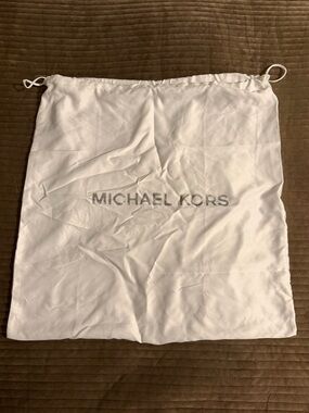 Michael Kors White Silver Silky Drawstring Dust Bag